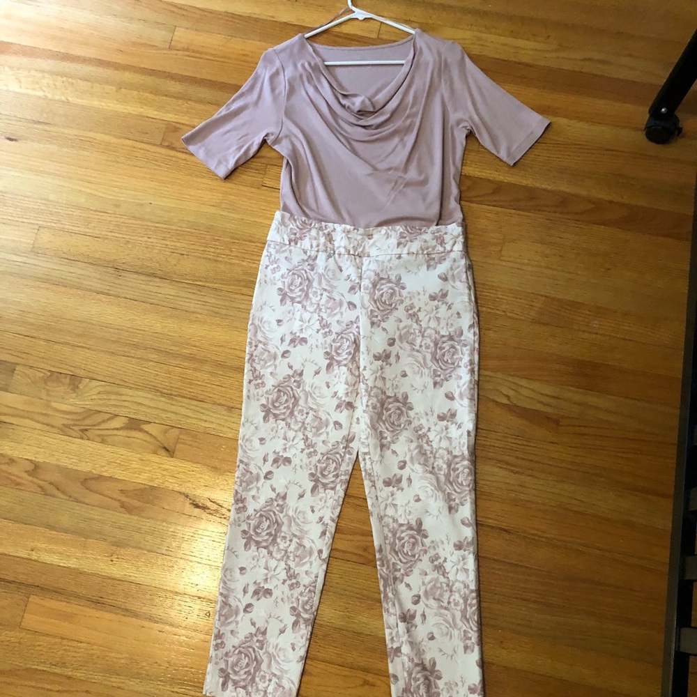 Two Piece Pant Outfit: Pants size 8, Top size medium